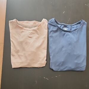 Pink and Blue Crew Neck Exersize T-Shirts